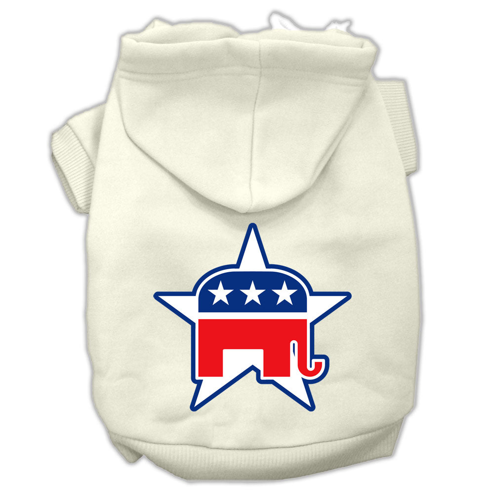 Republican Screen Print Pet Hoodies Cream Size Xxxl GreatEagleInc