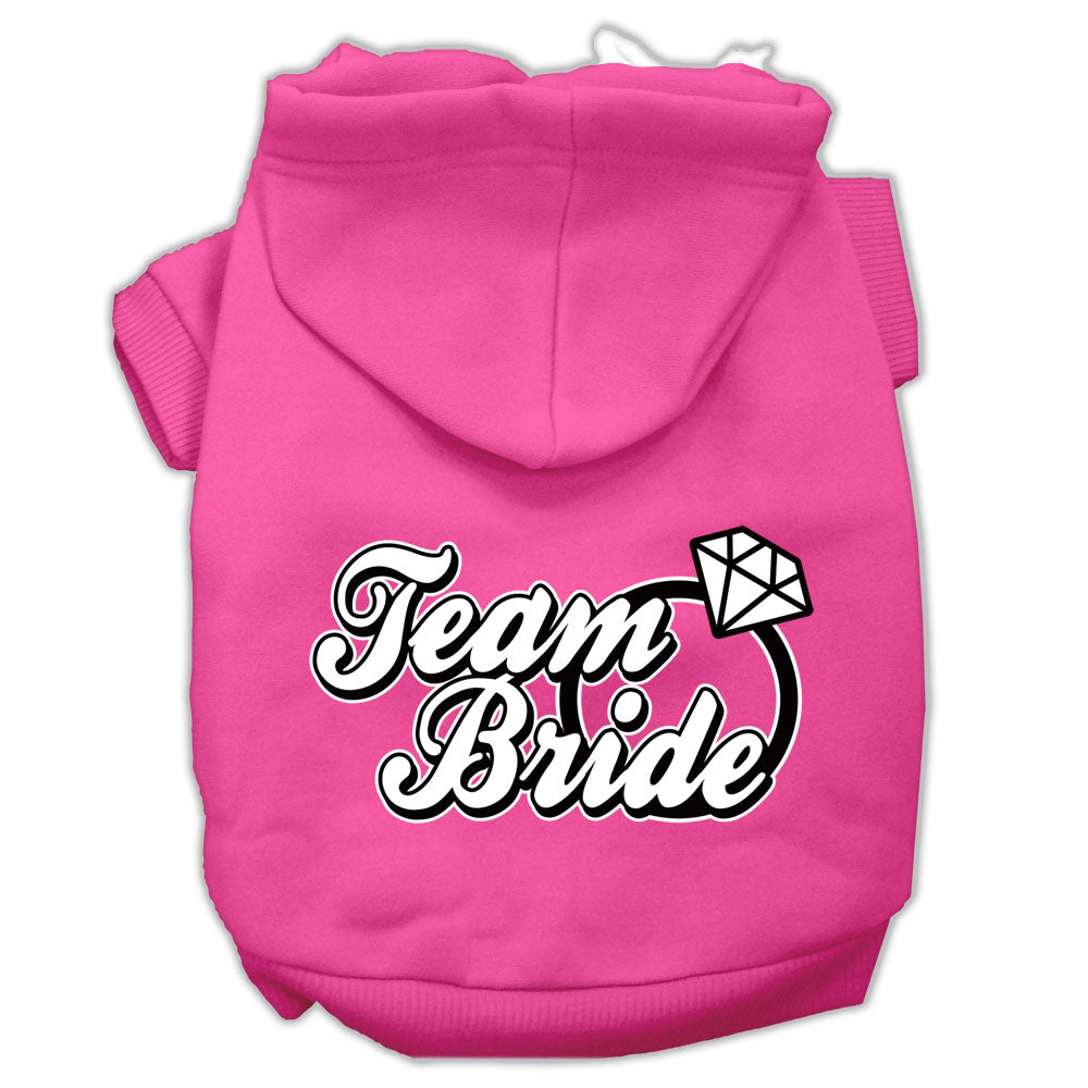 Team Bride Screen Print Pet Hoodies Bright Pink Size Lg Default Title