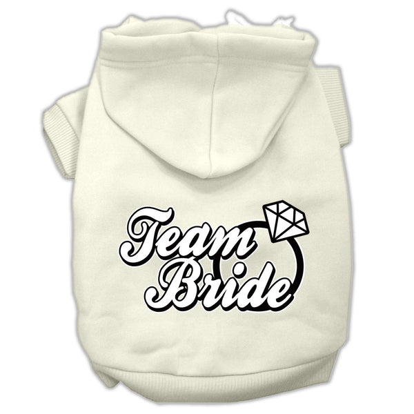 Team Bride Screen Print Pet Hoodies Cream Size Lg GreatEagleInc