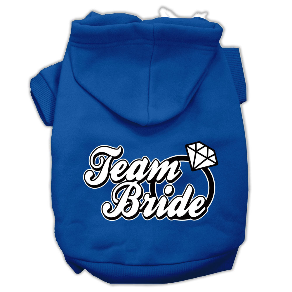 Team Bride Screen Print Pet Hoodies Blue Size Med Default Title