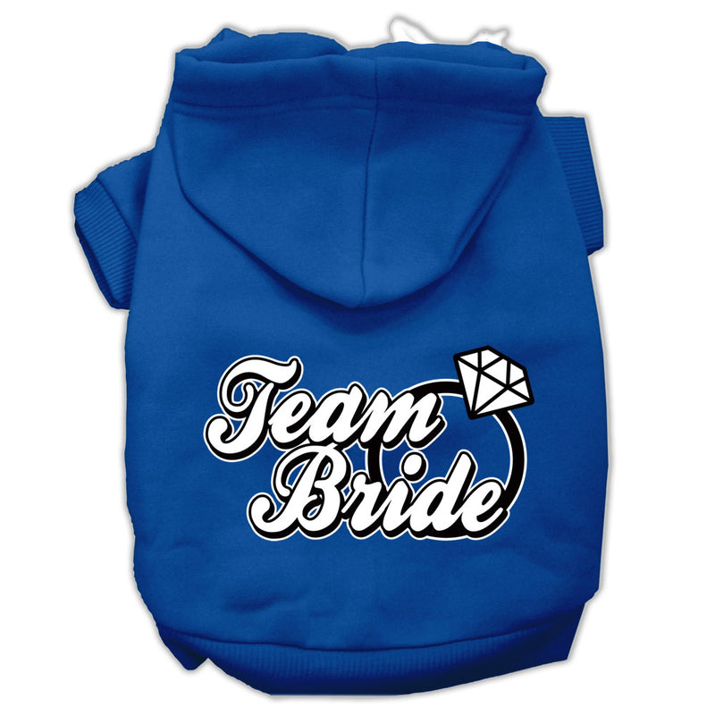 Team Bride Screen Print Pet Hoodies Blue Size Med GreatEagleInc
