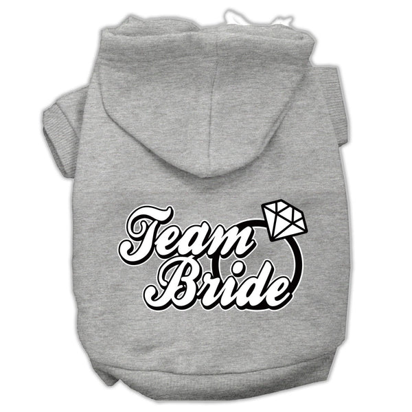 Team Bride Screen Print Pet Hoodies Grey Size Med GreatEagleInc