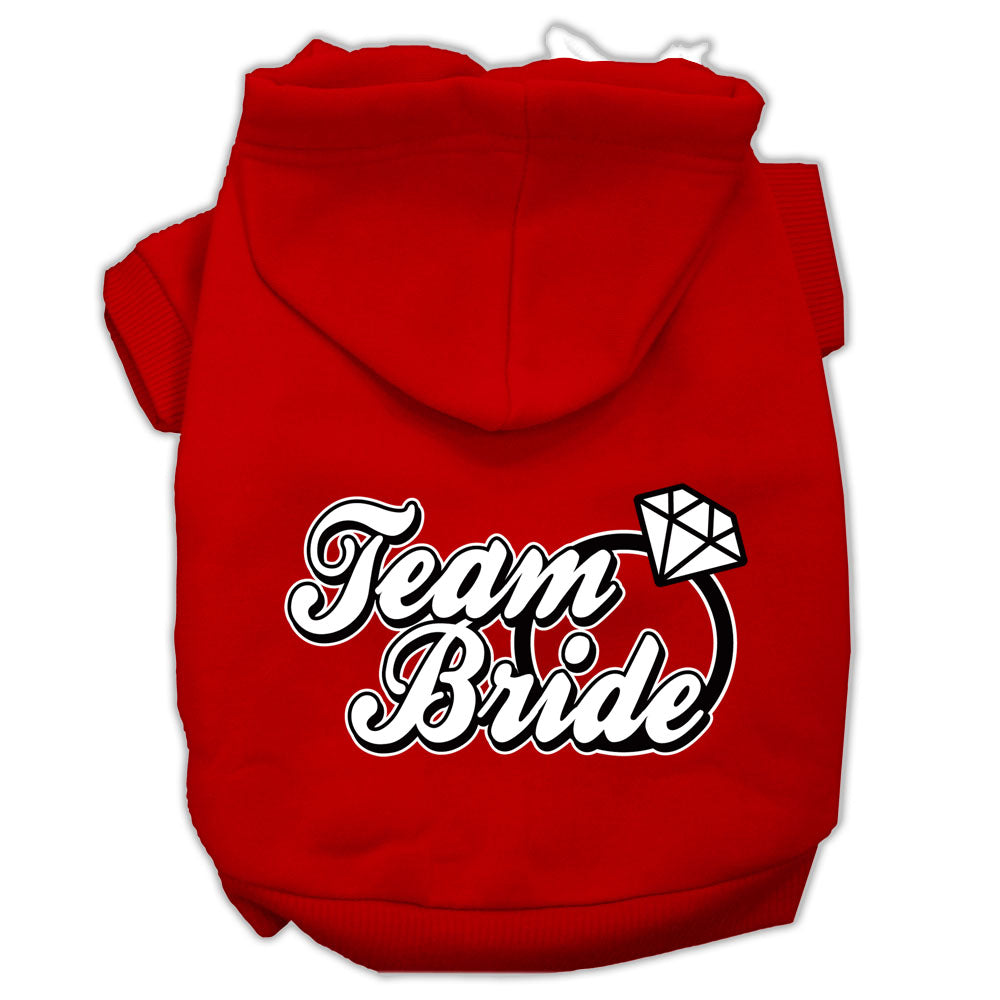 Team Bride Screen Print Pet Hoodies Red Size Med Default Title