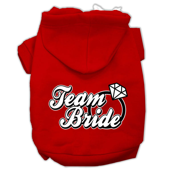 Team Bride Screen Print Pet Hoodies Red Size Med GreatEagleInc