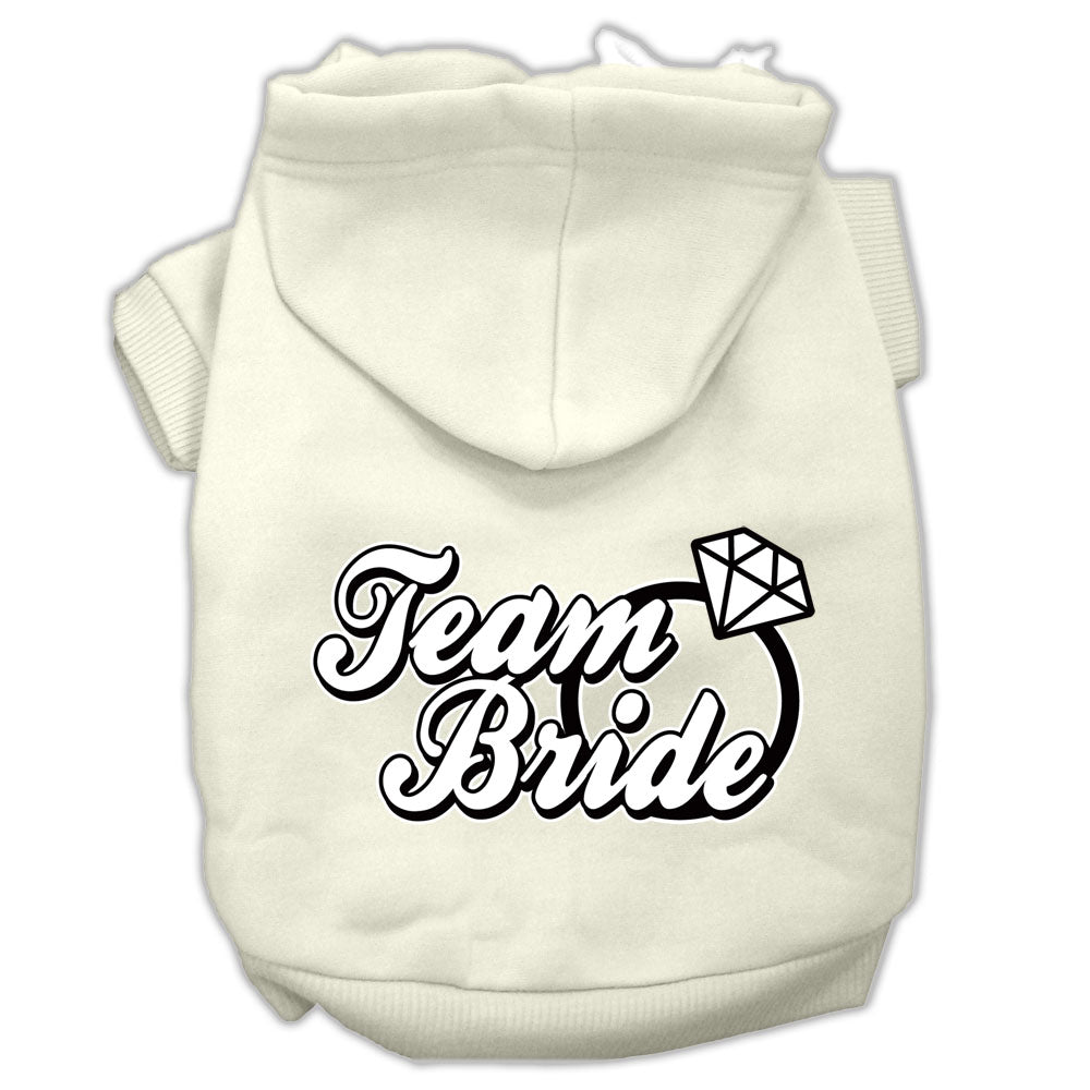Team Bride Screen Print Pet Hoodies Cream Size Sm Default Title