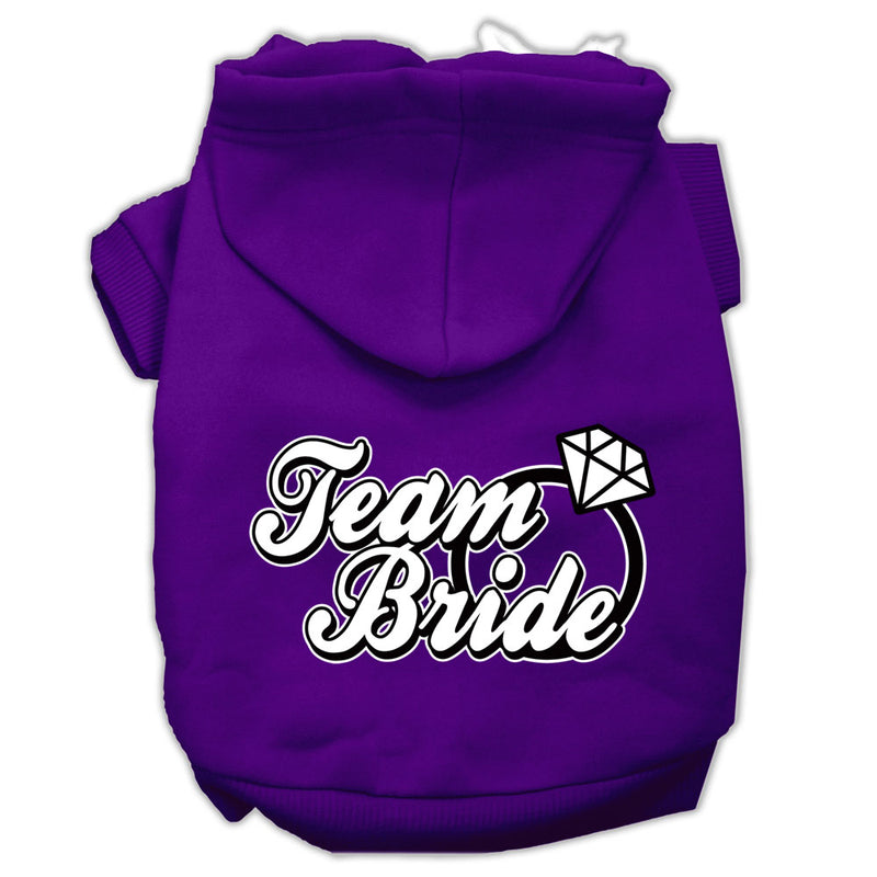 Team Bride Screen Print Pet Hoodies Purple Size Sm GreatEagleInc