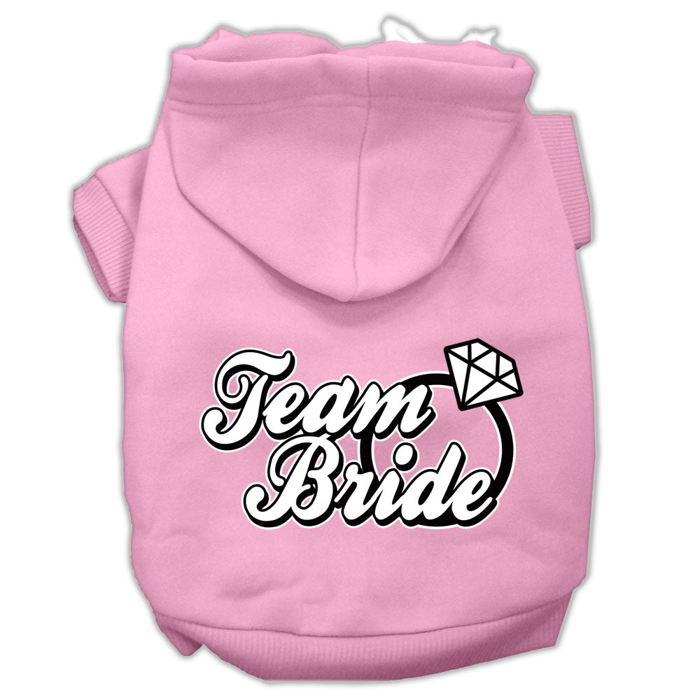 Team Bride Screen Print Pet Hoodies Light Pink Size Xl Default Title