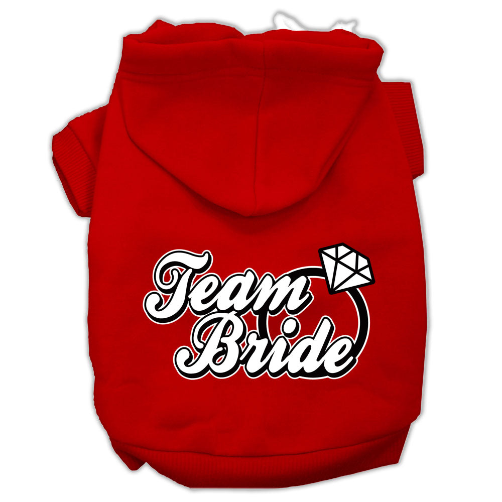 Team Bride Screen Print Pet Hoodies Red Size Xl GreatEagleInc
