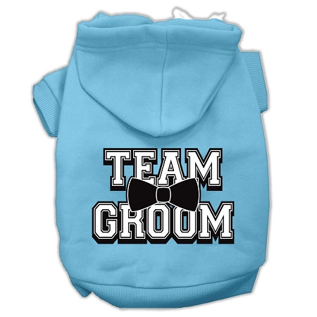 Team Groom Screen Print Pet Hoodies Baby Blue Size Lg GreatEagleInc