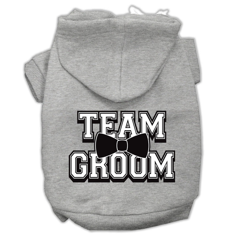 Team Groom Screen Print Pet Hoodies Grey Size Med GreatEagleInc