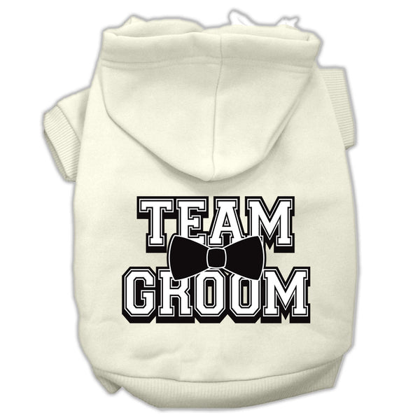 Team Groom Screen Print Pet Hoodies Cream Size Xl GreatEagleInc