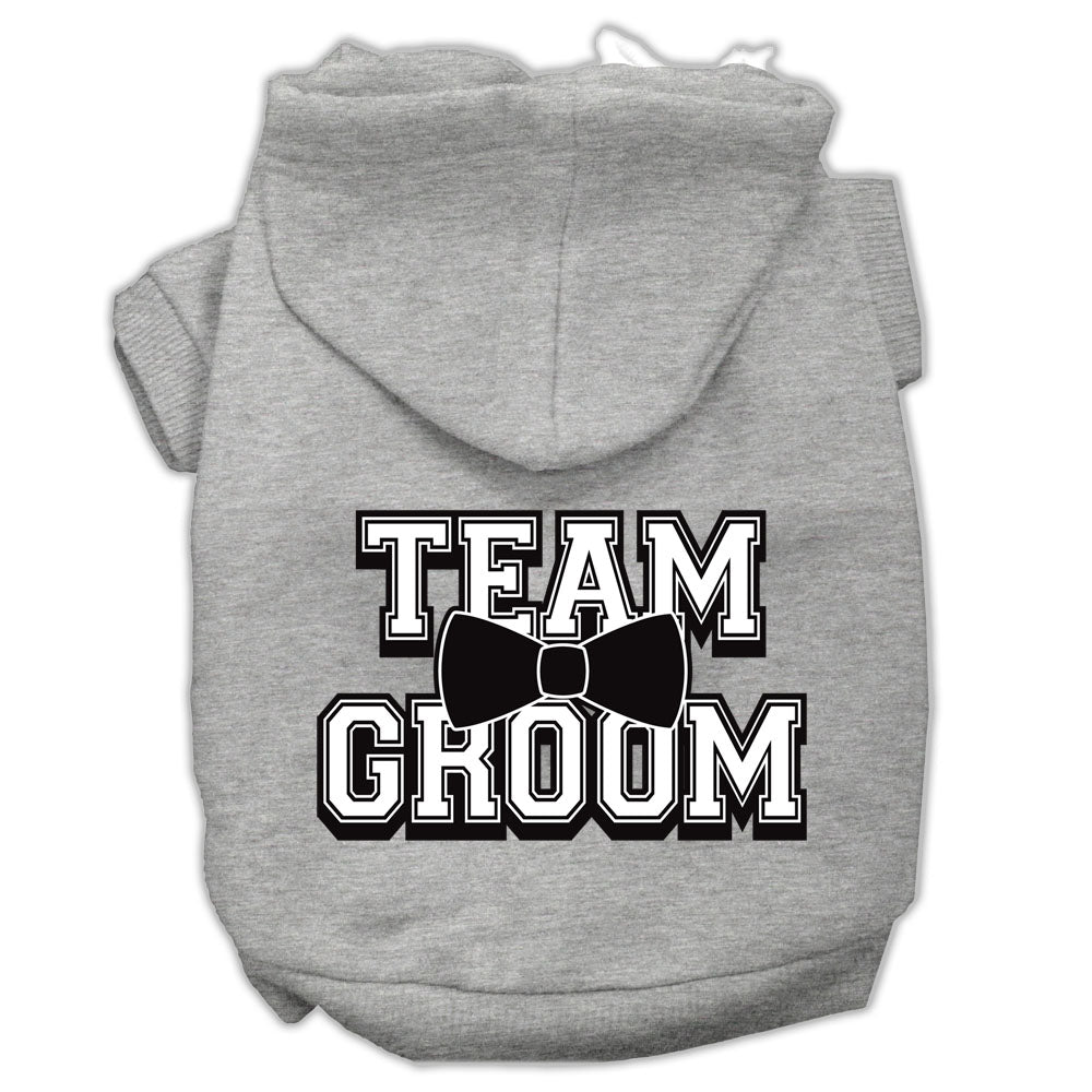 Team Groom Screen Print Pet Hoodies Grey Size Xs GreatEagleInc