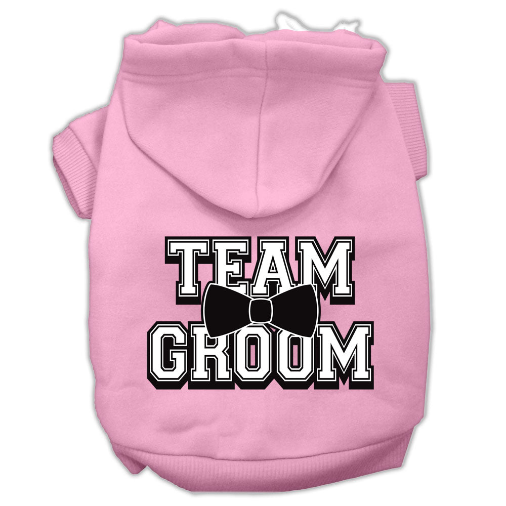 Team Groom Screen Print Pet Hoodies Light Pink Size Xs GreatEagleInc