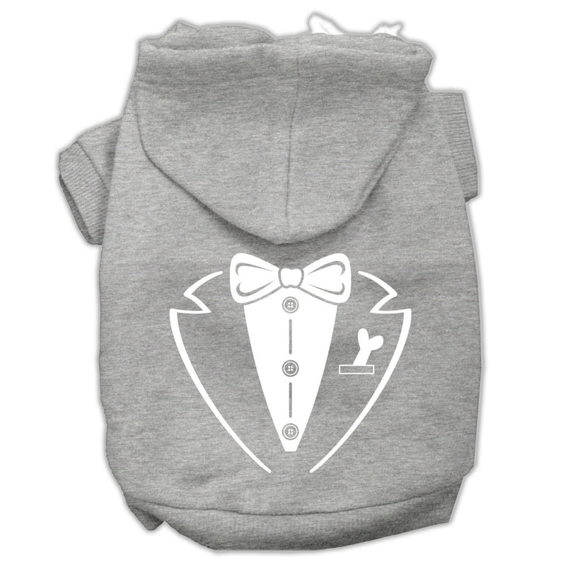 Tuxedo Screen Print Pet Hoodies Grey Size Lg GreatEagleInc