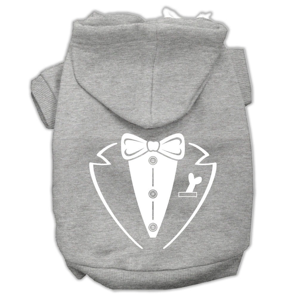 Tuxedo Screen Print Pet Hoodies Grey Size Sm GreatEagleInc