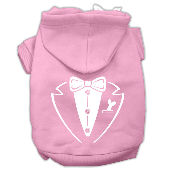 Tuxedo Screen Print Pet Hoodies Light Pink Size Xl GreatEagleInc