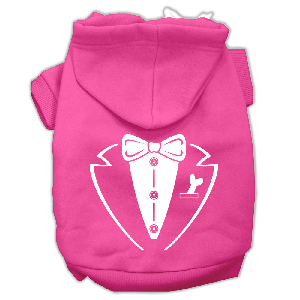 Tuxedo Screen Print Pet Hoodies Bright Pink Size Xs GreatEagleInc