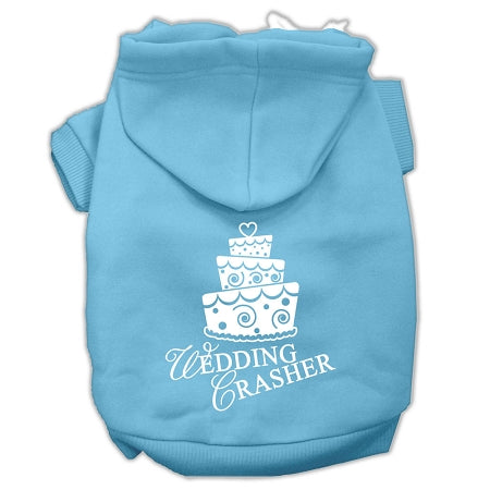 Wedding Crasher Screen Print Pet Hoodies Baby Blue Size Lg GreatEagleInc