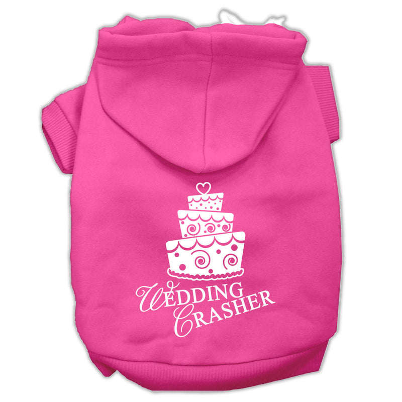 Wedding Crasher Screen Print Pet Hoodies Bright Pink Size Lg GreatEagleInc