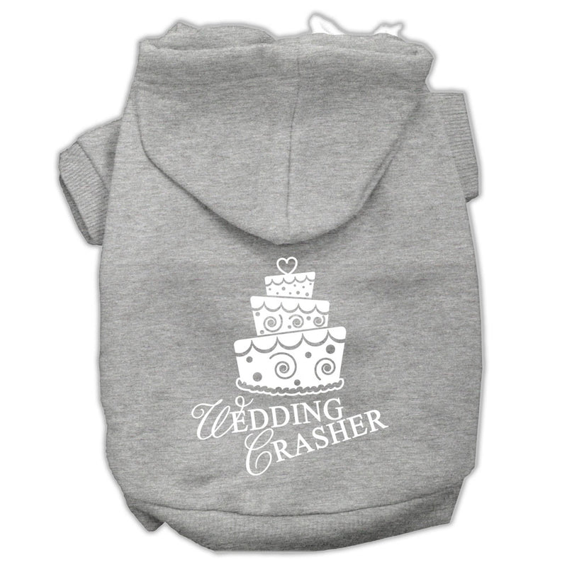 Wedding Crasher Screen Print Pet Hoodies Grey Size Lg GreatEagleInc