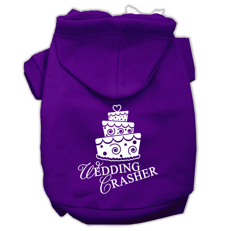 Wedding Crasher Screen Print Pet Hoodies Purple Size Lg GreatEagleInc