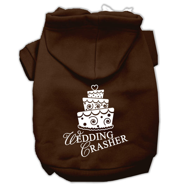 Wedding Crasher Screen Print Pet Hoodies Brown Size Med GreatEagleInc