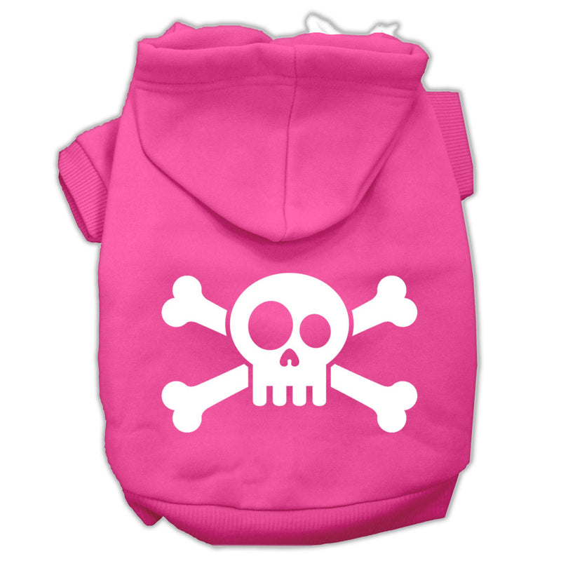 Skull Crossbone Screen Print Pet Hoodies Bright Pink Size Lg GreatEagleInc