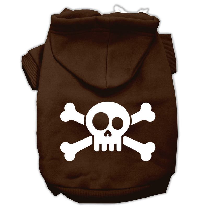 Skull Crossbone Screen Print Pet Hoodies Brown Size Lg GreatEagleInc