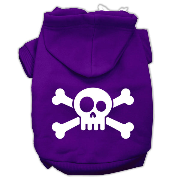 Skull Crossbone Screen Print Pet Hoodies Purple Size Lg GreatEagleInc