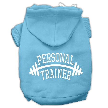 Personal Trainer Screen Print Pet Hoodies Baby Blue Size Lg Default Title