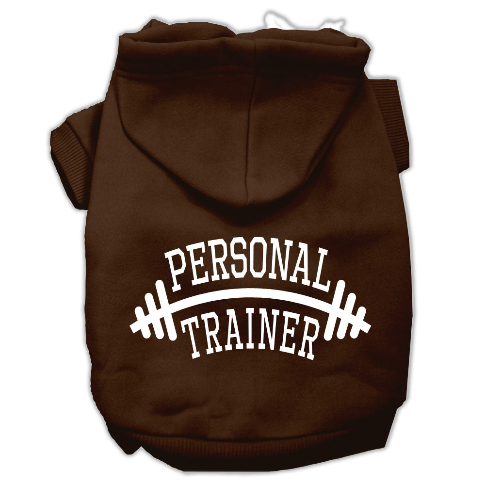 Personal Trainer Screen Print Pet Hoodies Brown Size Xs GreatEagleInc