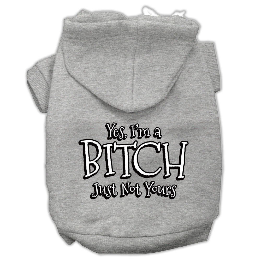 Yes I'm A Bitch Just Not Yours Screen Print Pet Hoodies Grey Size Xs Default Title