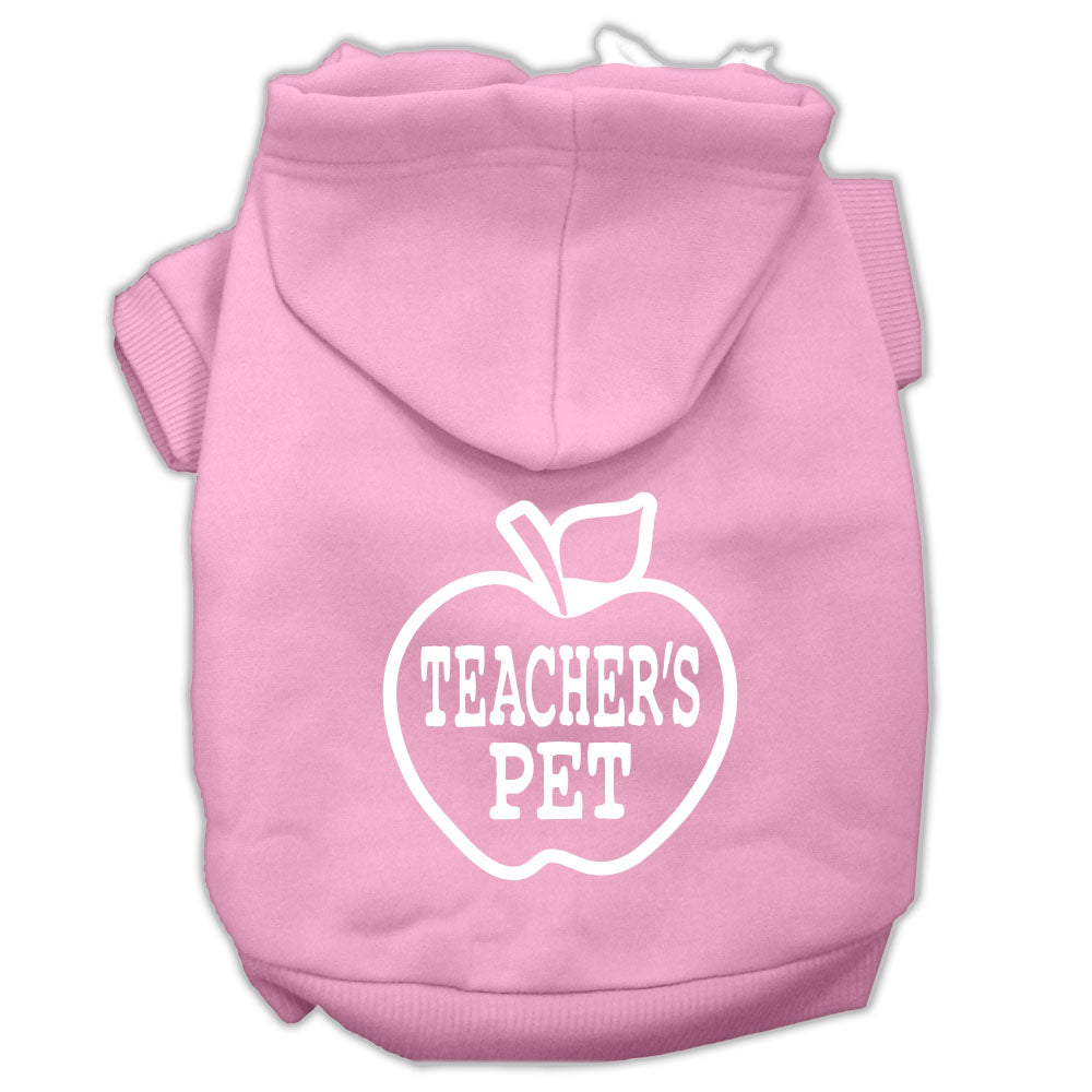 Teachers Pet Screen Print Pet Hoodies Light Pink Size L GreatEagleInc