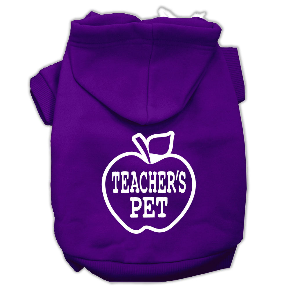 Teachers Pet Screen Print Pet Hoodies Purple Size L GreatEagleInc
