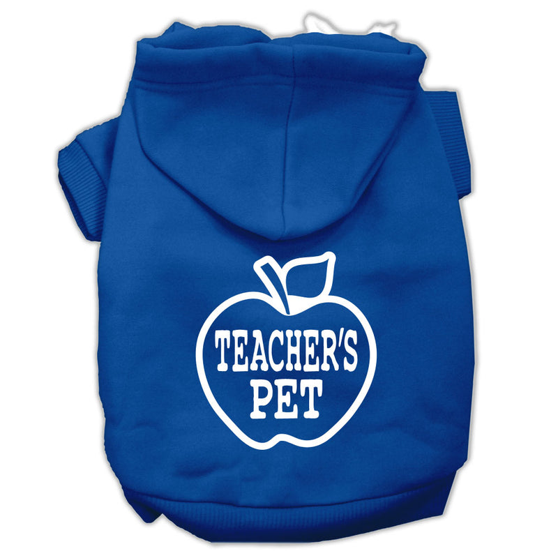 Teachers Pet Screen Print Pet Hoodies Blue Size M GreatEagleInc