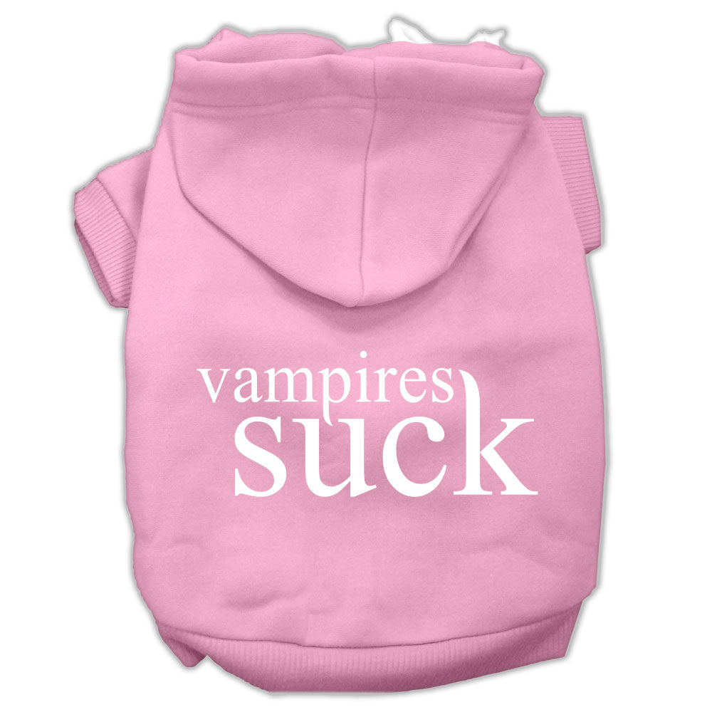Vampires Suck Screen Print Pet Hoodies Light Pink Size L GreatEagleInc