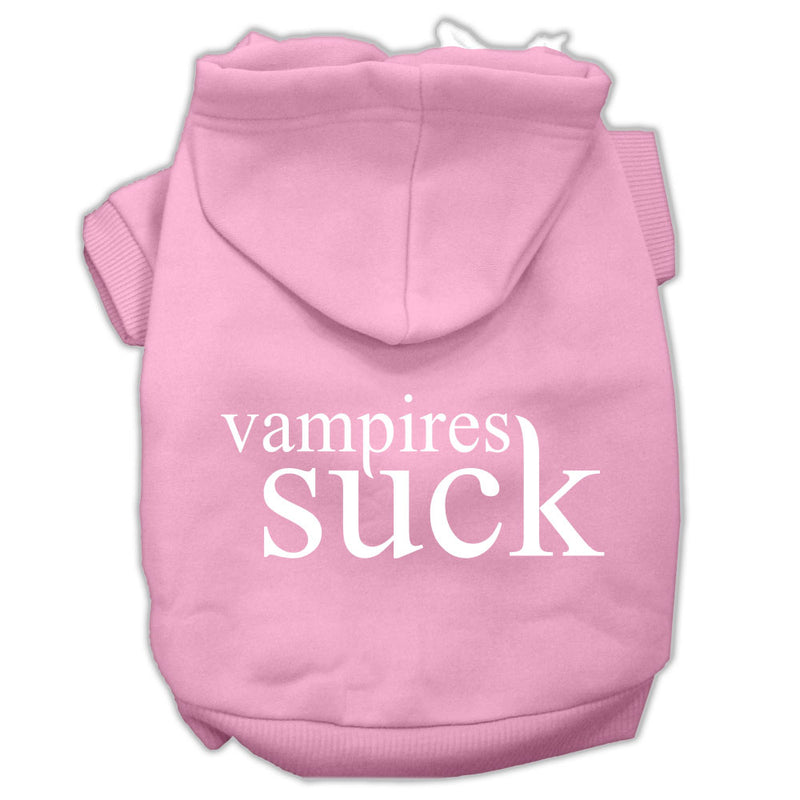 Vampires Suck Screen Print Pet Hoodies Light Pink Size Xl GreatEagleInc