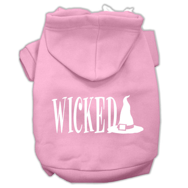 Wicked Screen Print Pet Hoodies Light Pink Size M GreatEagleInc