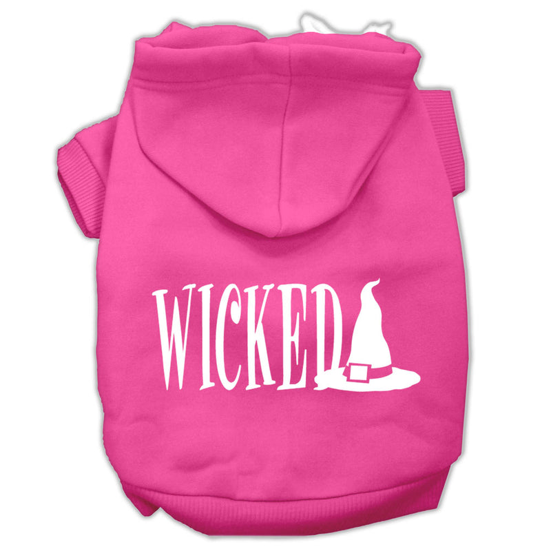 Wicked Screen Print Pet Hoodies Bright Pink Size S GreatEagleInc