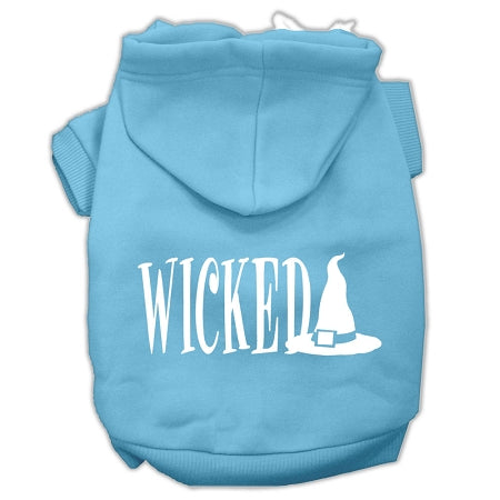 Wicked Screen Print Pet Hoodies Baby Blue Size Xs GreatEagleInc