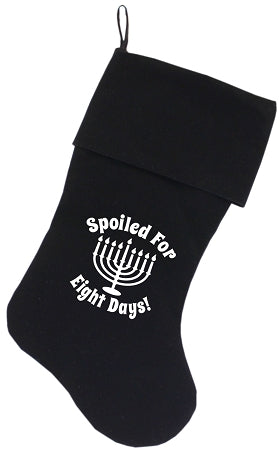 Spoiled For 8 Days Screen Print 18 Inch Velvet Christmas Stocking Black Default Title