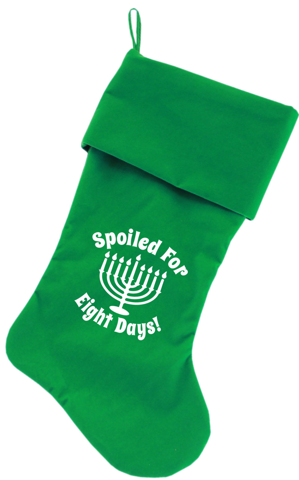 Spoiled For 8 Days Screen Print 18 Inch Velvet Christmas Stocking Green Default Title