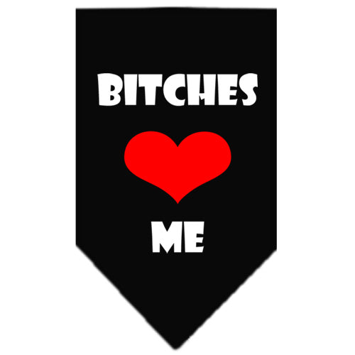 Bitches Love Me Screen Print Bandana Black Small Default Title