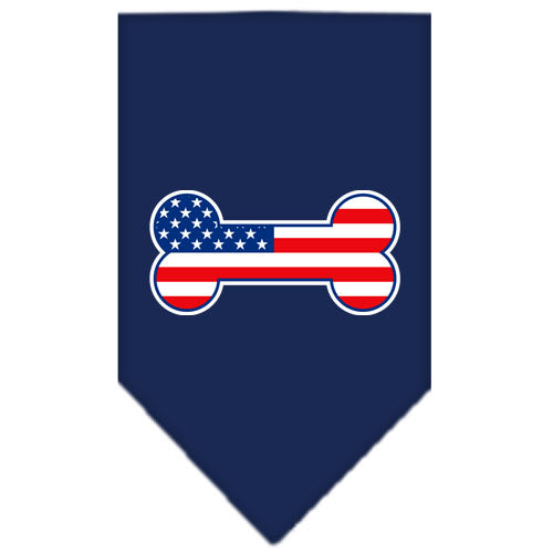 Bone Flag American Screen Print Bandana Navy Blue Small Default Title