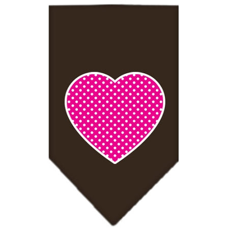 Pink Swiss Dot Heart Screen Print Bandana Cocoa Large GreatEagleInc