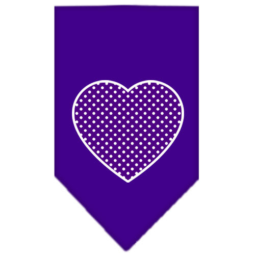 Purple Swiss Dot Heart Screen Print Bandana Purple Small GreatEagleInc