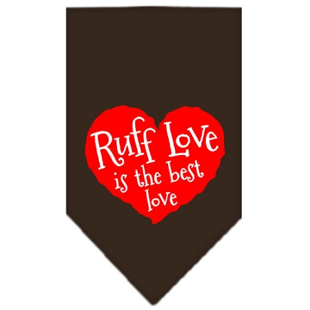 Ruff Love Screen Print Bandana Cocoa Small GreatEagleInc