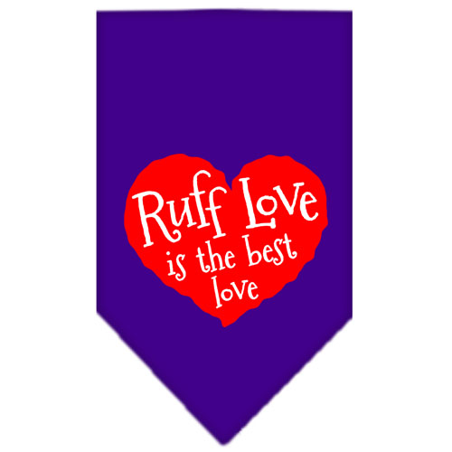 Ruff Love Screen Print Bandana Purple Small GreatEagleInc