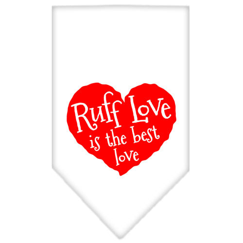 Ruff Love Screen Print Bandana White Small GreatEagleInc