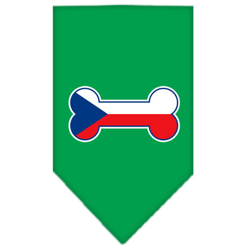 Bone Flag Czech Republic Screen Print Bandana Emerald Green Small GreatEagleInc